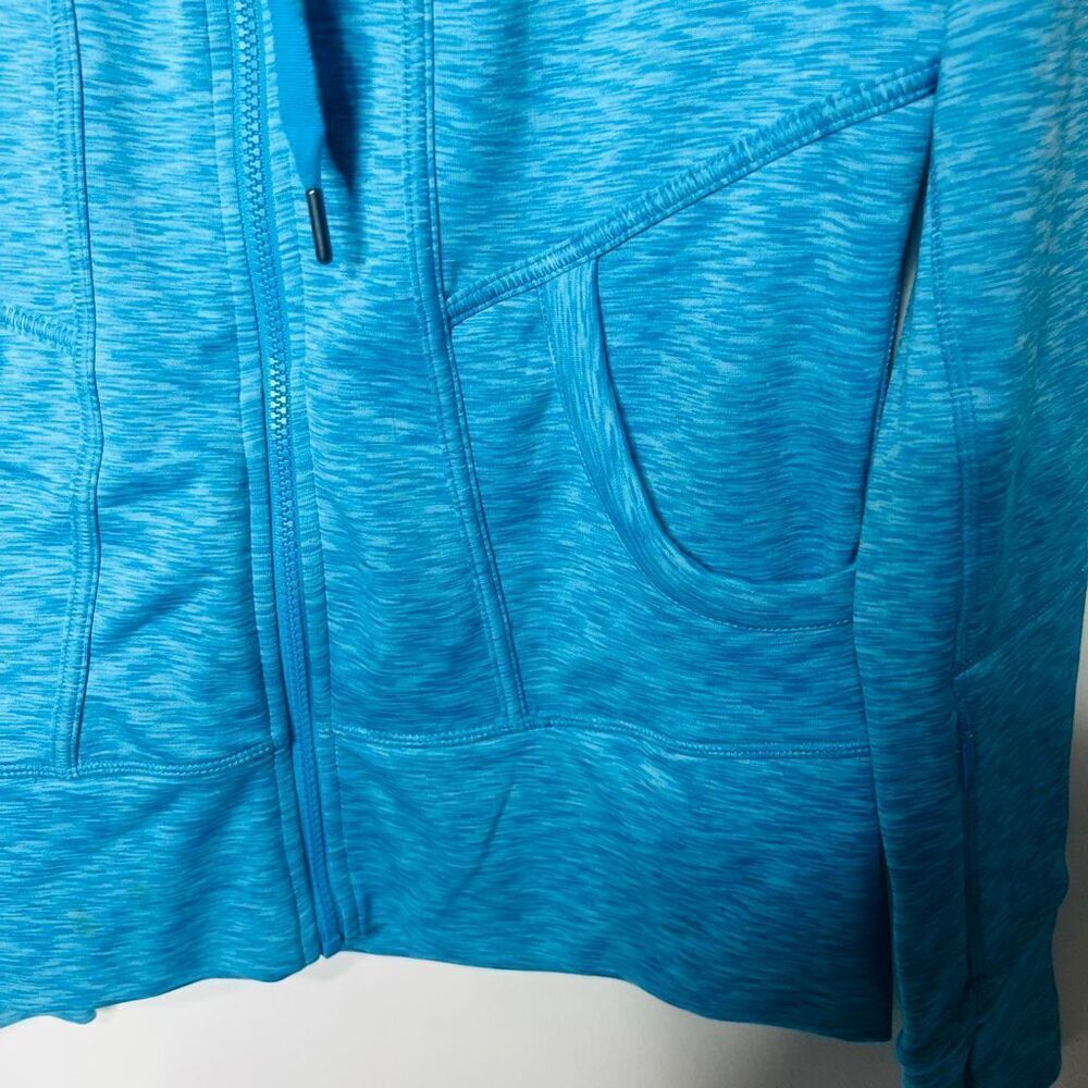 Athleta Sea Blue Zip Up Hooded Sweatshirt Sz S - Picture 3 of 9